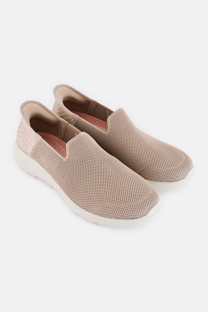 SKECHERS Women Go Walk Lace Up Walking Shoes, Taupe - Image 2